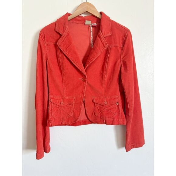 Y2K union bay burnt orange corduroy blazer size medium - Picture 1 of 6